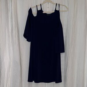 Venus Dark Blue unique cold shoulder Dress